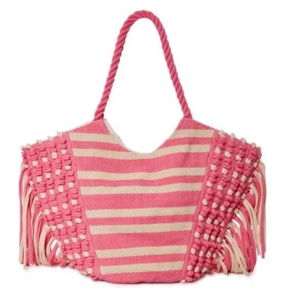 Handbags - Women's Adult Fringe Tote Handbag Pink Passion